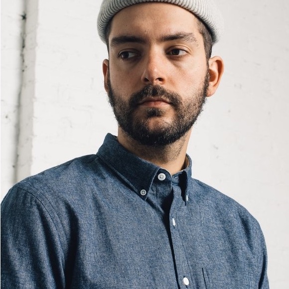 Apolis Indigo Flannel Button Down, Indigo/XL - Picture 6 of 6